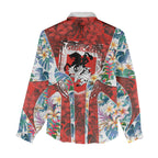 St George Illawarra Dragons Women Casual Shirt Tropical Hibiscus Floral Pattern With Red And White Accents