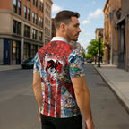 St George Illawarra Dragons Zipper Polo Shirt Tropical Hibiscus Floral Pattern With Red And White Accents