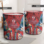 Sydney Roosters Laundry Basket Tropical Hibiscus Floral Pattern With Red And Blue Accents