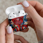 Sydney Roosters AirPods Case Tropical Hibiscus Floral Pattern With Red And Blue Accents