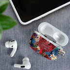 Sydney Roosters AirPods Case Tropical Hibiscus Floral Pattern With Red And Blue Accents