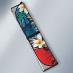 Sydney Roosters Auto Sun Shade Tropical Hibiscus Floral Pattern With Red And Blue Accents