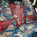 Sydney Roosters Back Car Seat Cover Tropical Hibiscus Floral Pattern With Red And Blue Accents