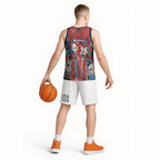 Sydney Roosters Basketball Jersey Tropical Hibiscus Floral Pattern With Red And Blue Accents