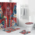 Sydney Roosters Bathroom Set Tropical Hibiscus Floral Pattern With Red And Blue Accents