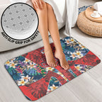 Sydney Roosters Bathroom Set Tropical Hibiscus Floral Pattern With Red And Blue Accents