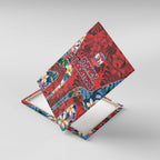 Sydney Roosters Canvas Wall Art Tropical Hibiscus Floral Pattern With Red And Blue Accents