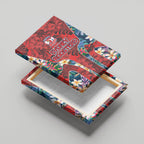 Sydney Roosters Canvas Wall Art Tropical Hibiscus Floral Pattern With Red And Blue Accents
