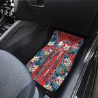 Sydney Roosters Car Mats Tropical Hibiscus Floral Pattern With Red And Blue Accents