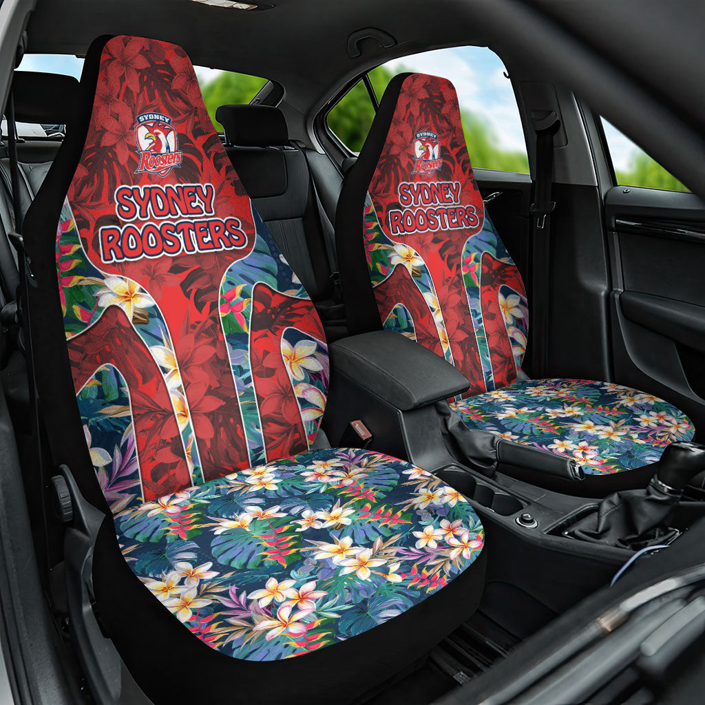 Sydney Roosters Car Seat Cover Tropical Hibiscus Floral Pattern With Red And Blue Accents