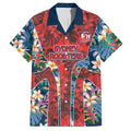 Sydney Roosters Hawaiian Shirt Tropical Hibiscus Floral Pattern With Red And Blue Accents