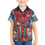 Sydney Roosters Hawaiian Shirt Tropical Hibiscus Floral Pattern With Red And Blue Accents