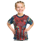 Sydney Roosters Kid T Shirt Tropical Hibiscus Floral Pattern With Red And Blue Accents