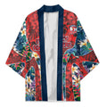 Sydney Roosters Kimono Tropical Hibiscus Floral Pattern With Red And Blue Accents