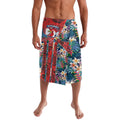 Sydney Roosters Lavalava Tropical Hibiscus Floral Pattern With Red And Blue Accents