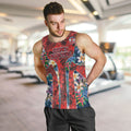 Sydney Roosters Men Tank Top Tropical Hibiscus Floral Pattern With Red And Blue Accents
