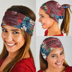 Sydney Roosters Neck Gaiter Tropical Hibiscus Floral Pattern With Red And Blue Accents