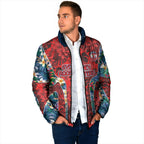 Sydney Roosters Padded Jacket Tropical Hibiscus Floral Pattern With Red And Blue Accents