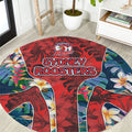 Sydney Roosters Round Carpet Tropical Hibiscus Floral Pattern With Red And Blue Accents