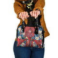 Sydney Roosters Shoulder Handbag Tropical Hibiscus Floral Pattern With Red And Blue Accents