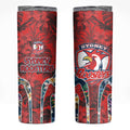 Sydney Roosters Skinny Tumbler Tropical Hibiscus Floral Pattern With Red And Blue Accents