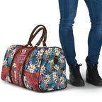 Sydney Roosters Travel Bag Tropical Hibiscus Floral Pattern With Red And Blue Accents