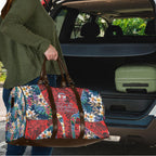 Sydney Roosters Travel Bag Tropical Hibiscus Floral Pattern With Red And Blue Accents
