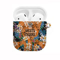 Wests Tigers AirPods Case Tropical Hibiscus Floral Pattern With Orange And Black Accents