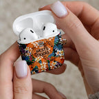 Wests Tigers AirPods Case Tropical Hibiscus Floral Pattern With Orange And Black Accents