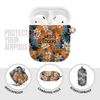 Wests Tigers AirPods Case Tropical Hibiscus Floral Pattern With Orange And Black Accents