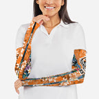 Wests Tigers Arm Sleeves Tropical Hibiscus Floral Pattern With Orange And Black Accents