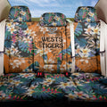 Wests Tigers Back Car Seat Cover Tropical Hibiscus Floral Pattern With Orange And Black Accents