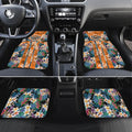 Wests Tigers Car Mats Tropical Hibiscus Floral Pattern With Orange And Black Accents
