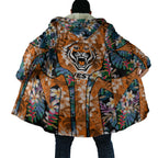 Wests Tigers Cloak Tropical Hibiscus Floral Pattern With Orange And Black Accents