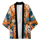 Wests Tigers Kimono Tropical Hibiscus Floral Pattern With Orange And Black Accents