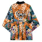 Wests Tigers Kimono Tropical Hibiscus Floral Pattern With Orange And Black Accents