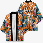 Wests Tigers Kimono Tropical Hibiscus Floral Pattern With Orange And Black Accents
