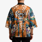 Wests Tigers Kimono Tropical Hibiscus Floral Pattern With Orange And Black Accents