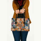 Wests Tigers Leather Bag Tropical Hibiscus Floral Pattern With Orange And Black Accents