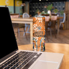 Wests Tigers Skinny Tumbler Tropical Hibiscus Floral Pattern With Orange And Black Accents