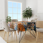 Wests Tigers Tablecloth Tropical Hibiscus Floral Pattern With Orange And Black Accents