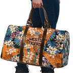 Wests Tigers Travel Bag Tropical Hibiscus Floral Pattern With Orange And Black Accents