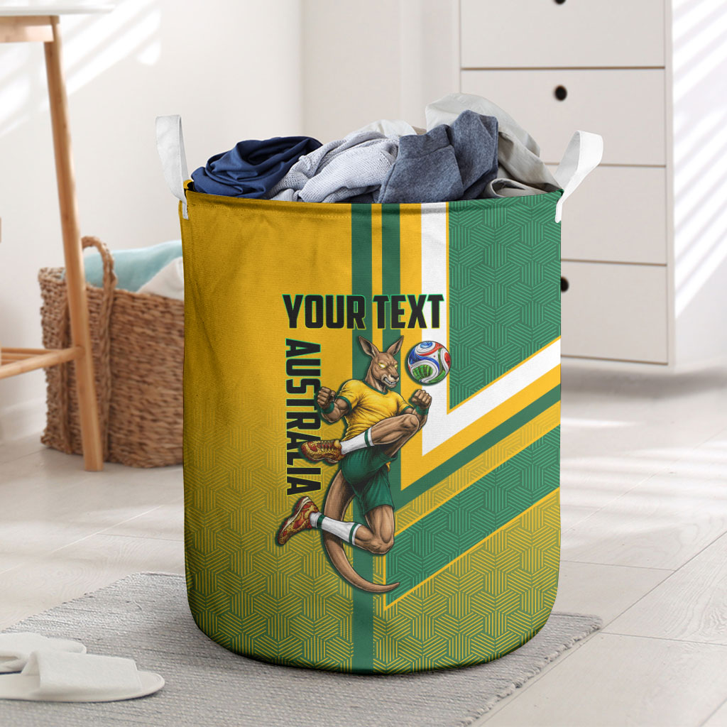 Personalized Australia Soccer Kangaroo Laundry Basket Australia Flag Athletic Mascot Boxing Kangaroo