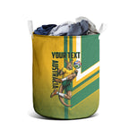 Personalized Australia Soccer Kangaroo Laundry Basket Australia Flag Athletic Mascot Boxing Kangaroo