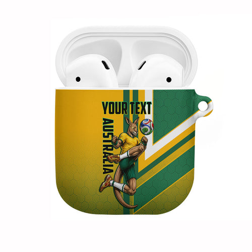 Personalized Australia Soccer Kangaroo AirPods Case Australia Flag Athletic Mascot Boxing Kangaroo