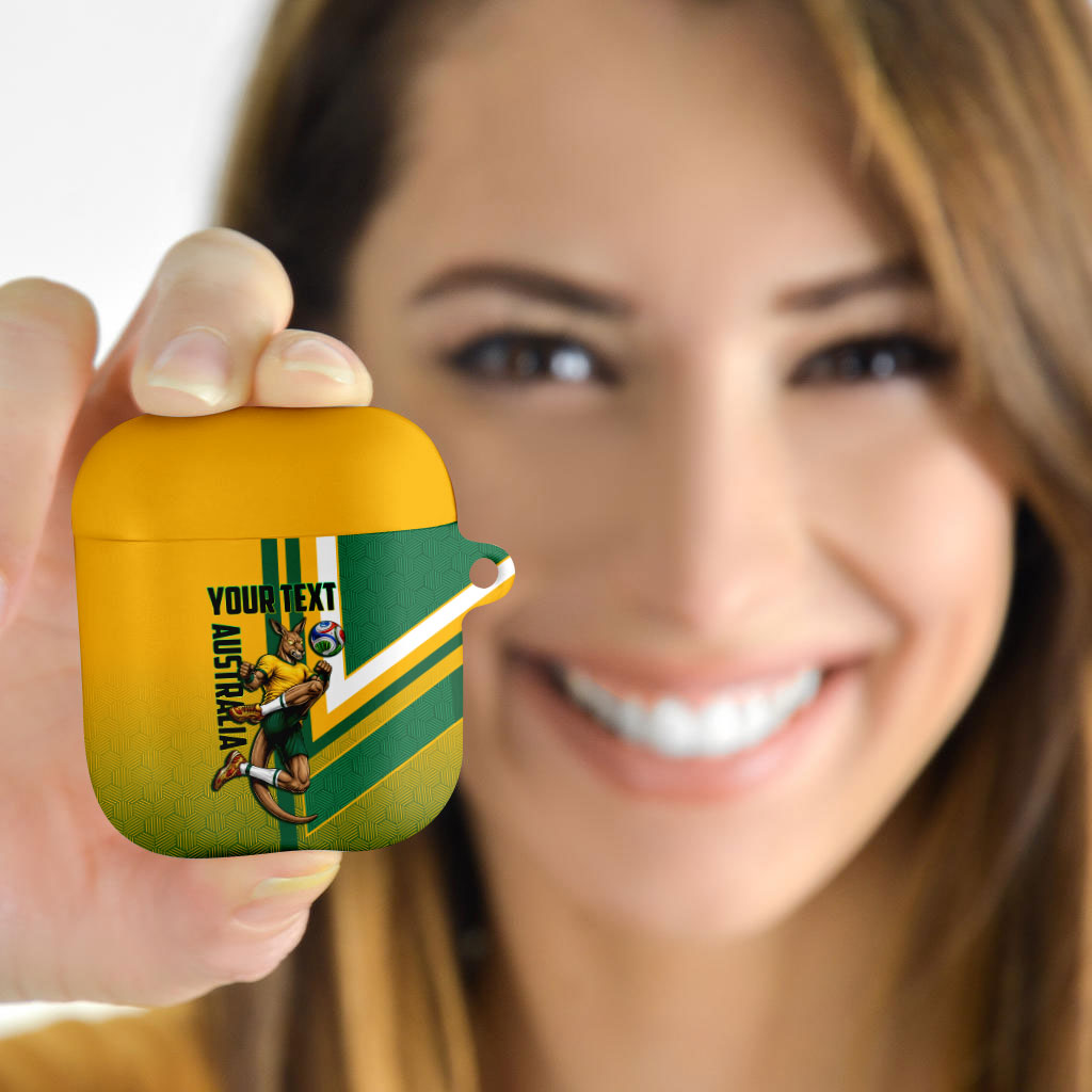 Personalized Australia Soccer Kangaroo AirPods Case Australia Flag Athletic Mascot Boxing Kangaroo