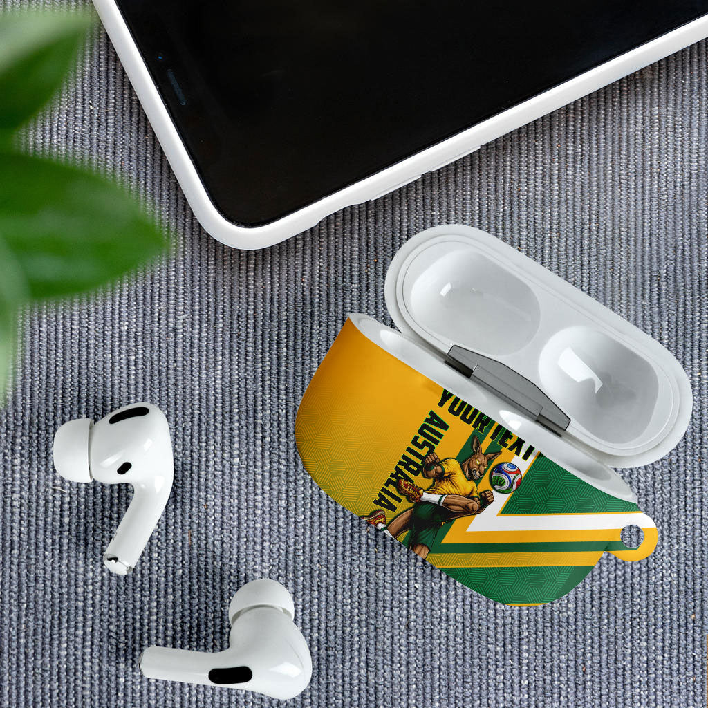 Personalized Australia Soccer Kangaroo AirPods Case Australia Flag Athletic Mascot Boxing Kangaroo