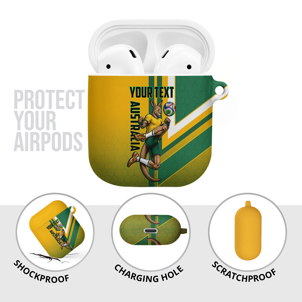 Personalized Australia Soccer Kangaroo AirPods Case Australia Flag Athletic Mascot Boxing Kangaroo
