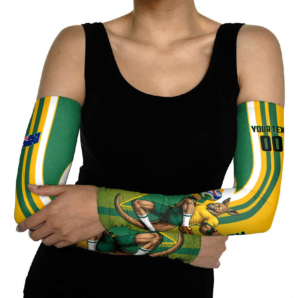 Personalized Australia Soccer Kangaroo Arm Sleeves Australia Flag Athletic Mascot Boxing Kangaroo
