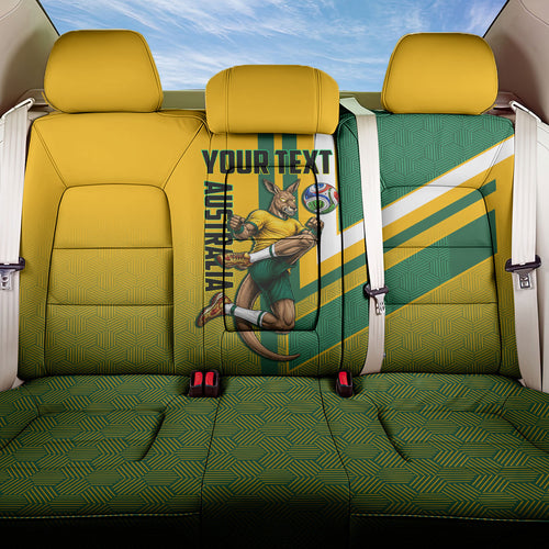 Personalized Australia Soccer Kangaroo Back Car Seat Cover Australia Flag Athletic Mascot Boxing Kangaroo